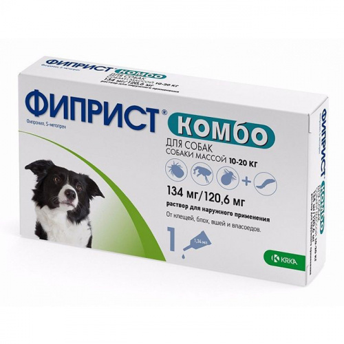 KRKA Фиприст Комбо капли от блох и клещей для собак от 10 до 20 кг (1 пипетка)