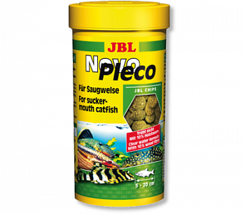 JBL NovoPleco Основной корм в форме тонущих чипсов для кольчужных сомов 250 мл (133 г)