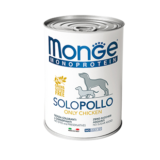 MONGE DOG Monoprotein Solo Консервы д/собак с Курицей паштет 400 г