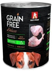 ЗООГУРМАН Grain Free Беззерновые консервы для собак с Кроликом