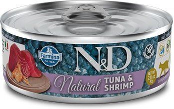 FARMINA N&D CAT Natural Консервы д/кошек Тунец и Креветки 80 г