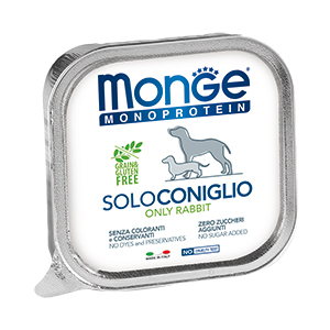 MONGE DOG Monoprotein Solo Консервы д/собак с Кроликом паштет 150 г