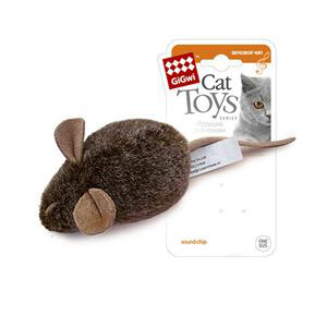 GIGWI Игрушка для кошек Мышка музыкальная с чипом 15 см