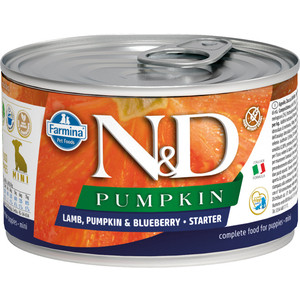 FARMINA N&D Pumpkin Starter Mini Консервы д/щенков мини пород Ягненок, Тыква и Черника 140 г