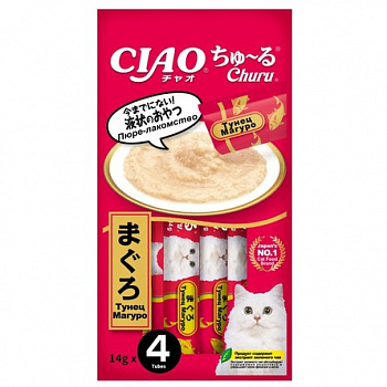 INABA ЧАО ЧУРУ Пюре для кошек Тунец магуро 14гр*4 139.2175