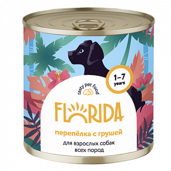 FLORIDA Консервы для собак с Перепелкой и Грушей