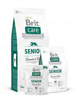 BRIT Care Senior All Breed Сухой корм д/собак Всех пород старше 7 лет Ягненок и рис