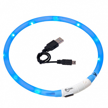 KARLIE Ошейник для собак с LED подсветкой, синий, 70 см