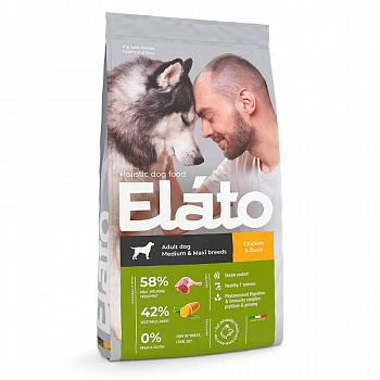 Elato Holistic Корм для собак средних и крупных пород Курица Утка