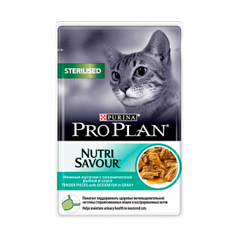 PURINA Pro Plan NutriSavour Sterilised Пауч д/стерилизованных кошек с Океанической рыбой соус 85 г