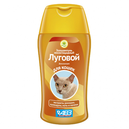 АВЗ Зоошампунь Луговой инсектицидный с экстрактами лекарственных трав для кошек 180 мл