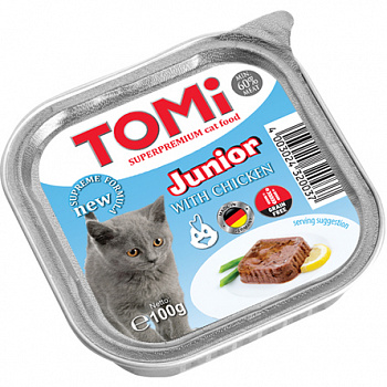 TOMI Консервы д/котят Кусочки паштета в соусе 100 г