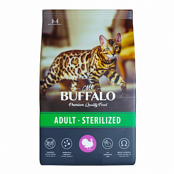 Mr.BUFFALO STERILIZED Сухой корм для стерилизованных кошек Индейка