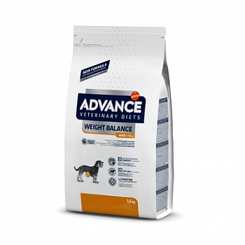 ADVANCE Weight Balance Mini Сухой корм для собак мелких пород при Ожирении 1,5 кг