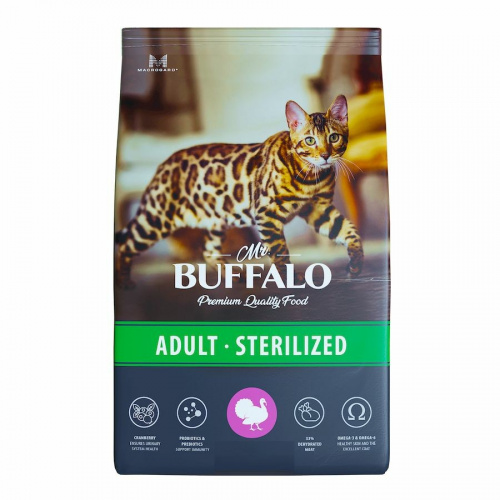 Mr.BUFFALO STERILIZED Сухой корм для стерилизованных кошек Индейка