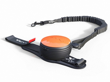 LISHINU 1 Bungee Поводок-рулетка для собак от 12 до 30 кг (длина 3 м, оранжевый)