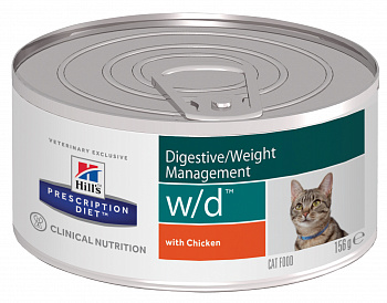 HILL'S Prescription Diet w/d Digestive Консервы д/кошек Низкокалорийный Диета (При сахарном диабете)