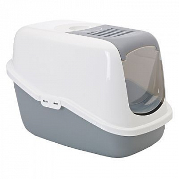 SAVIC Туалет-домик д/кошек Nestor, серый 57х37х39 см