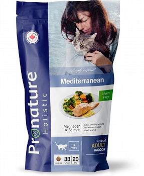 PRONATURE Holistic GF Mediterranean Беззерновой сухой корм для кошек Лосось