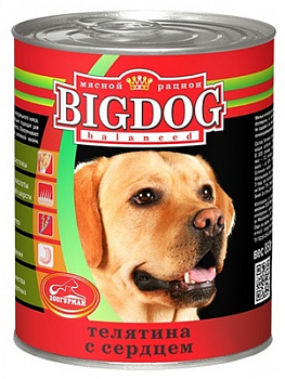 ЗООГУРМАН Big Dog Консервы для собак с Телятиной и Сердцем 850 г