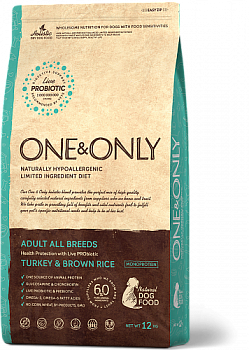 ONE&ONLY DOG  индейка и рис 1кг д\всех пород