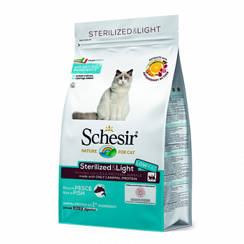SCHESIR Sterilised&Light Сухой корм д/стерилиз кошек с Избыточным весом Рыба