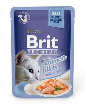 BRIT Premium Salmon Fillets Пауч д/кошек Филе Лосося в желе, 85 г