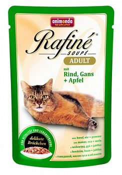 ANIMONDA Rafinе Adult Пауч д/кошек с Говядиной, мясом Гуся и яблоком 100 г