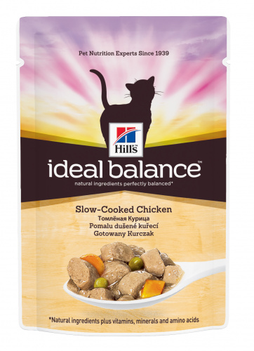 HILL'S SP Ideal Balance Пауч д/кошек с томленой Курицей, соус