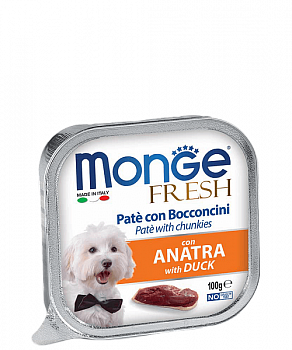 MONGE DOG Fresh Консервы д/собак с Уткой 100 г