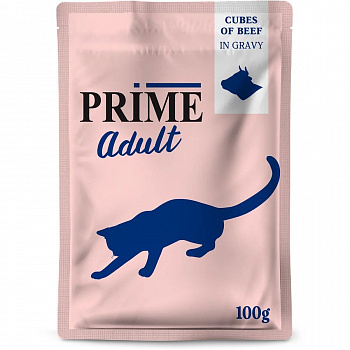 PRIME Пауч для кошек Говядина кусочки в бульоне 100 гр 137.3281