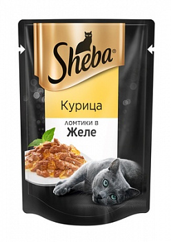 SHEBA Пауч для кошек ломтики в желе с Курицей 85 г