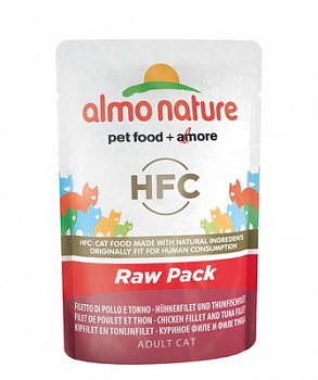 ALMO NATURE Classic HFC Raw Pack Пауч для кошек Филе Тунца с Курицей 55 г