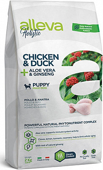 ALLEVA HOLISTIC PUPPY Беззерновой сухой корм для щенков крупных пород с Курицей и Уткой