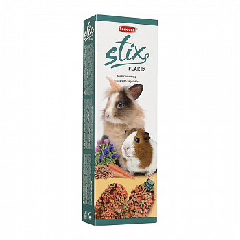 PADOVAN STIX FLAKES CONIGLIETTI Палочки овощные для кроликов и морских свинок со злаками 100 г