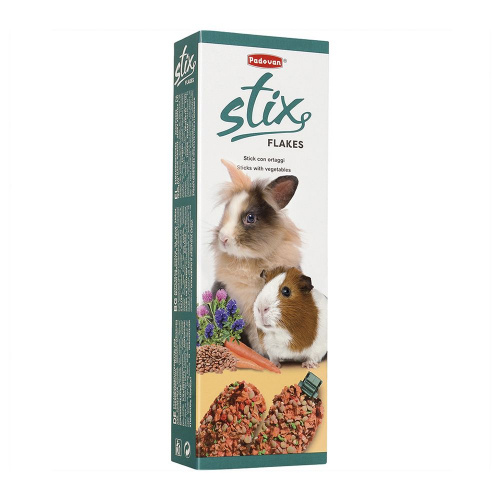 PADOVAN STIX FLAKES CONIGLIETTI Палочки овощные для кроликов и морских свинок со злаками 100 г