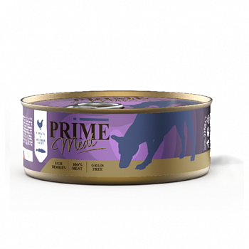 PRIME MEAT Консервы для собак Курица со скумбрией филе в желе ж/б 325г 137.4185