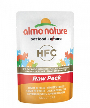 ALMO NATURE Classic HFC Raw Pack Пауч для кошек с Куриными Бедрышками 55 г