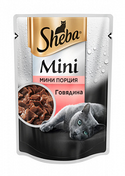 SHEBA Mini Пауч для кошек мини порция с Говядиной 50 г