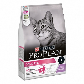 PURINA Pro Plan Delicate Сухой корм д/кошек Чувствительное пищеварение Индейка и рис