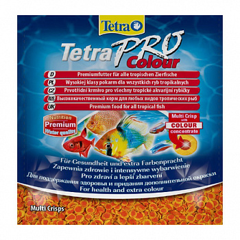 TETRA Pro Color Crisps Корм для всех видов тропических рыб для насыщенности окраса чипсы 12 г