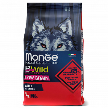 MONGE DOG Корм для собак BWild LOW GRAIN низкозерновой из мяса Оленя