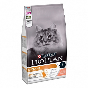 PURINA Pro Plan Optiderma Elegant Сухой корм д/кошек Чувствительная кожа и шерсть Лосось