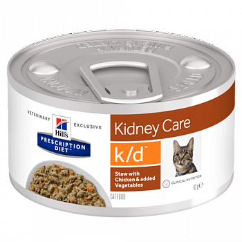 HILL'S Prescription Diet k/d Renal Консервы д/кошек Диета (Пр-ка заболевания почек) Рагу