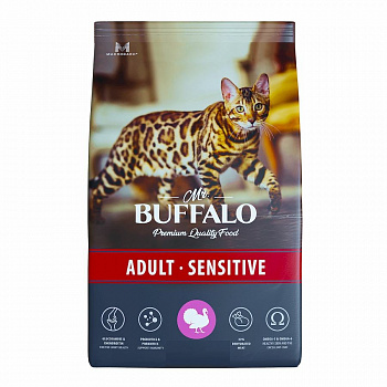 Mr.BUFFALO SENSITIVE Сухой корм для кошек с чувствительным пищеварением Индейка
