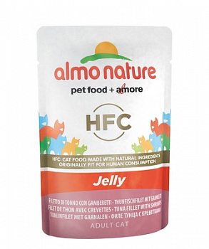 ALMO NATURE Classic Nature Jelly Tuna&Shrimps Пауч для кошек Тунец и Креветки в желе 55 г