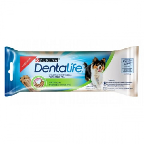 PURINA DentaLife Лакомство д/собак средних пород (12-25 кг) с Курицей 23 г