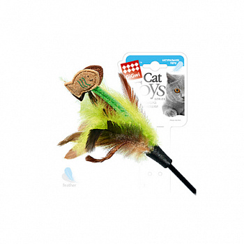 GIGWI Игрушка-дразнилка для кошек рыбка с перьями 75 см