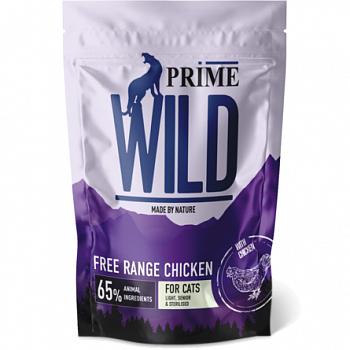 PRIME WILD Корм для котят и кошек GF FREE RANGE стерилизованных с курицей