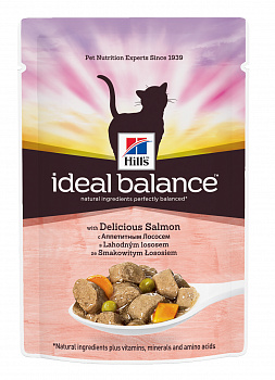 HILL'S SP Ideal Balance Пауч д/кошек с аппетитным Лососем, соус